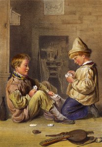 All Fours, deux garçons jouant aux cartes - English School